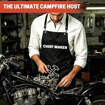Custom Apron for Woodworking, Personalized Waxed Canvas Shop Apron for Men, Rugged Tool Apron for Mechanics