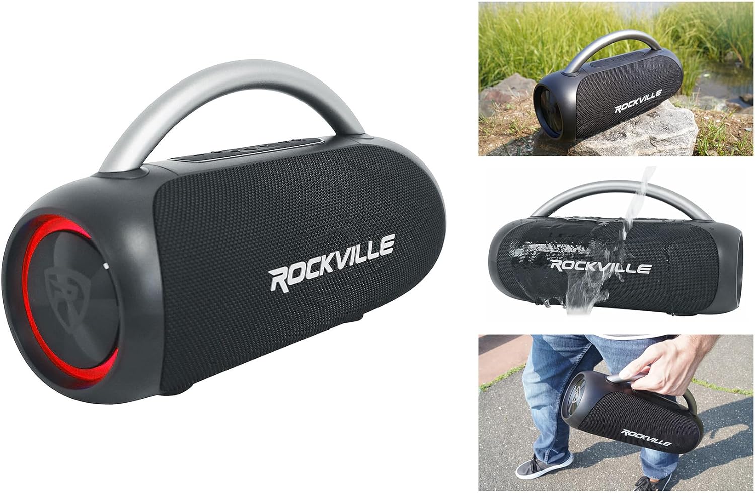 Kicker 45KM122 Bundle: 12 in 350-Watt Peak/175-Watt RMS 2-Ohm Marine Boat Subwoofer SVC, RPB-D3 Water Resistant Portable Bluetooth Boombox Home Speaker, 2-Items