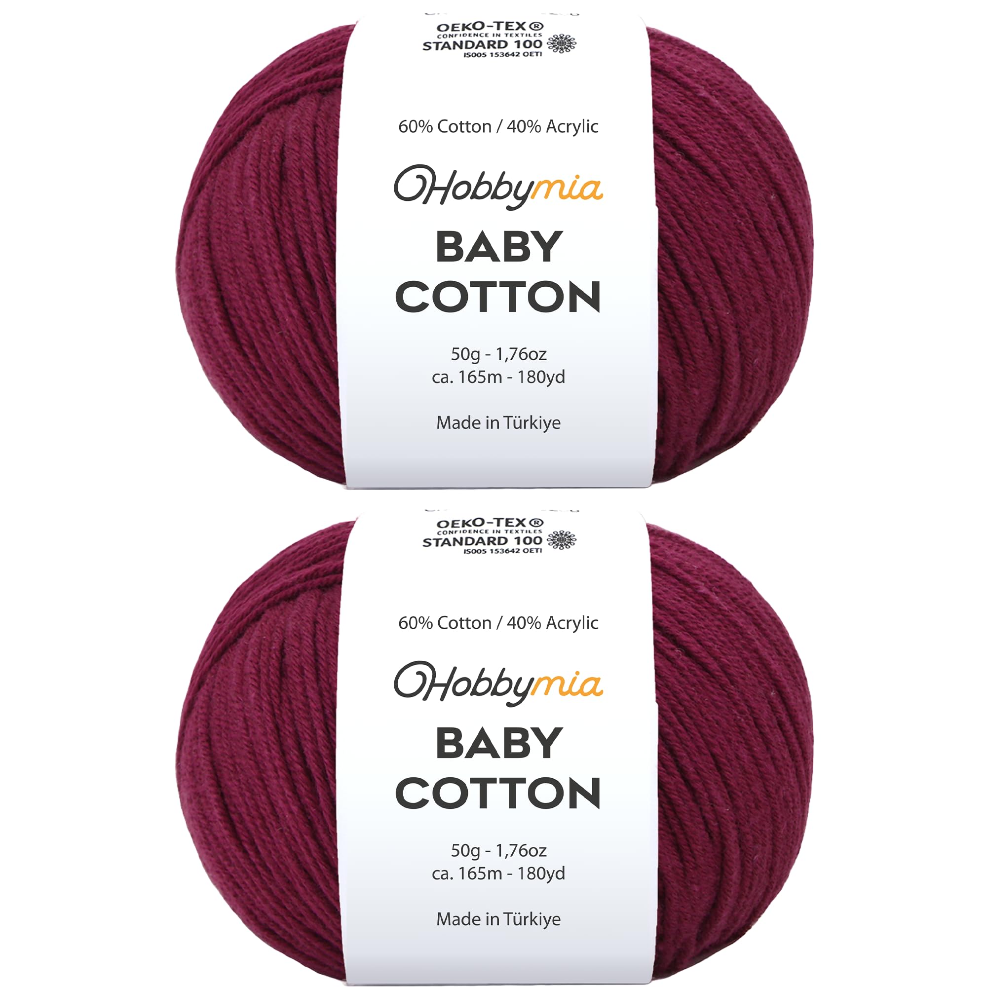 Baby Cotton Blend Yarn – Soft Sport Weight Yarn for Crochet & Amigurumi - 50g/180yds - 60% Cotton 40% Acrylic - Ideal for Baby & Knitting Proj.(Neon Green, 1 Ball) — view 125