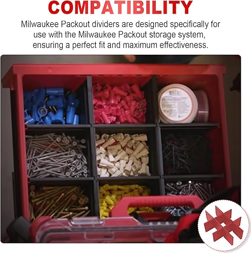 Miniatura 7 de 48-22-8472 DivisoresOrganizador de Empaque para Milwauke Packout Caja de Herramientas de 2 Cajones Rojo
