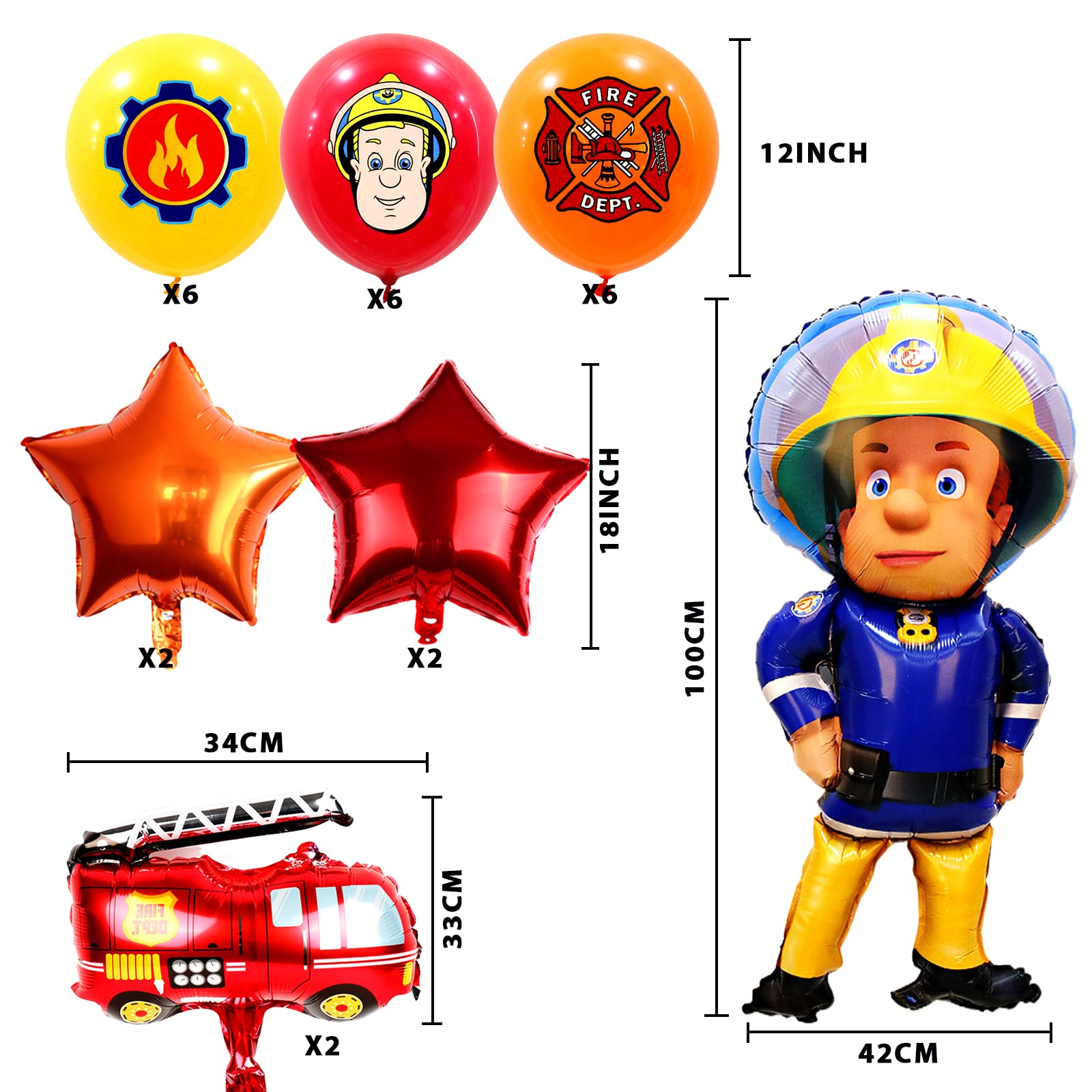 Feuerwehr Geburtstag Deko Fesnova Feuerwehr Luftbal Produktbild-Vorschau 2