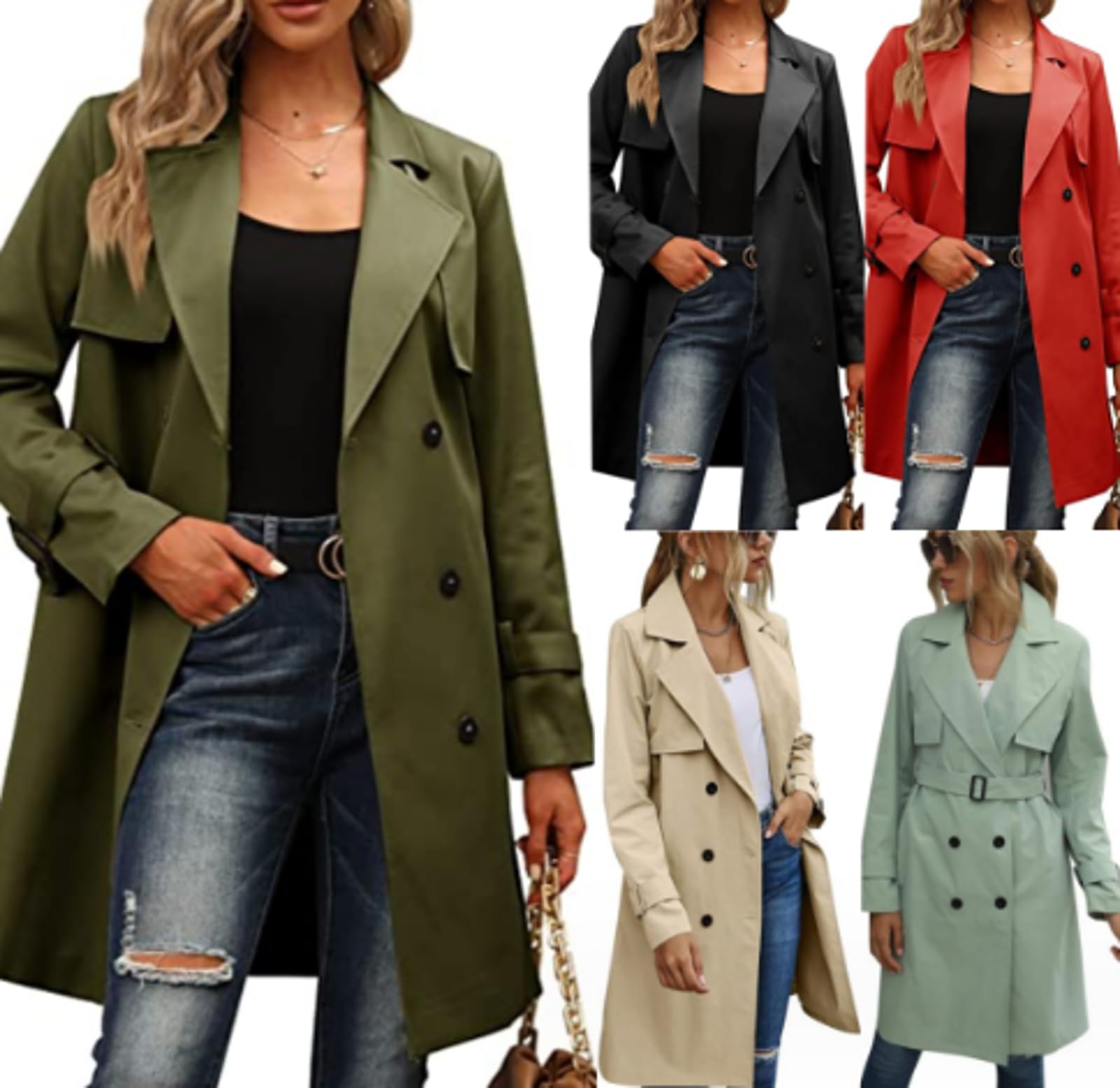 Gabardina De Mujer Moda Callejera Gabardina Casual Gabardina De Color Sólido Nueva Gabardina Cómoda