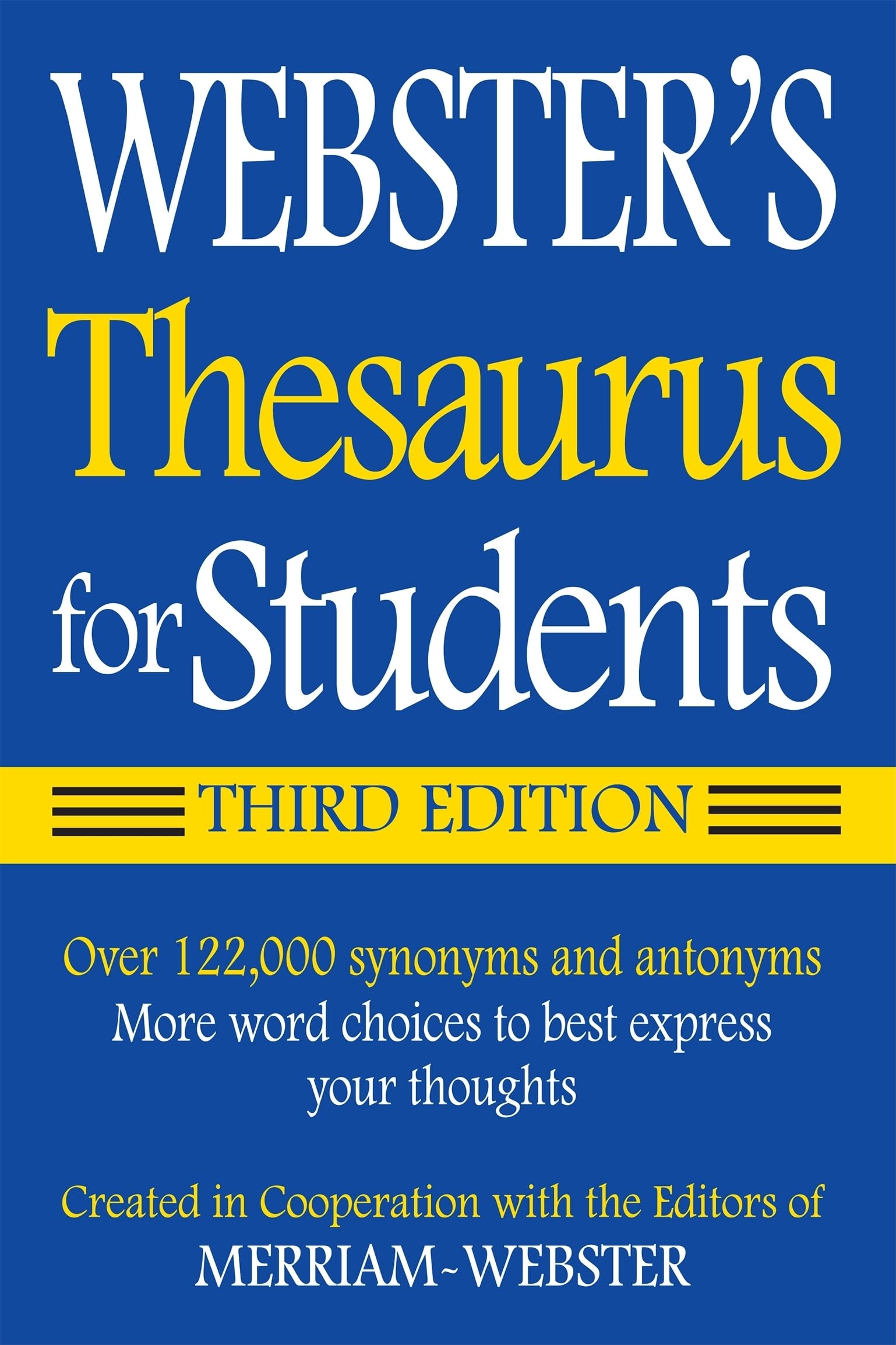Cover of Webster's Federal Street Press Thesaurus for Students, 3rd Edition, Paperback, Grades 6 and Up, 352 Pages