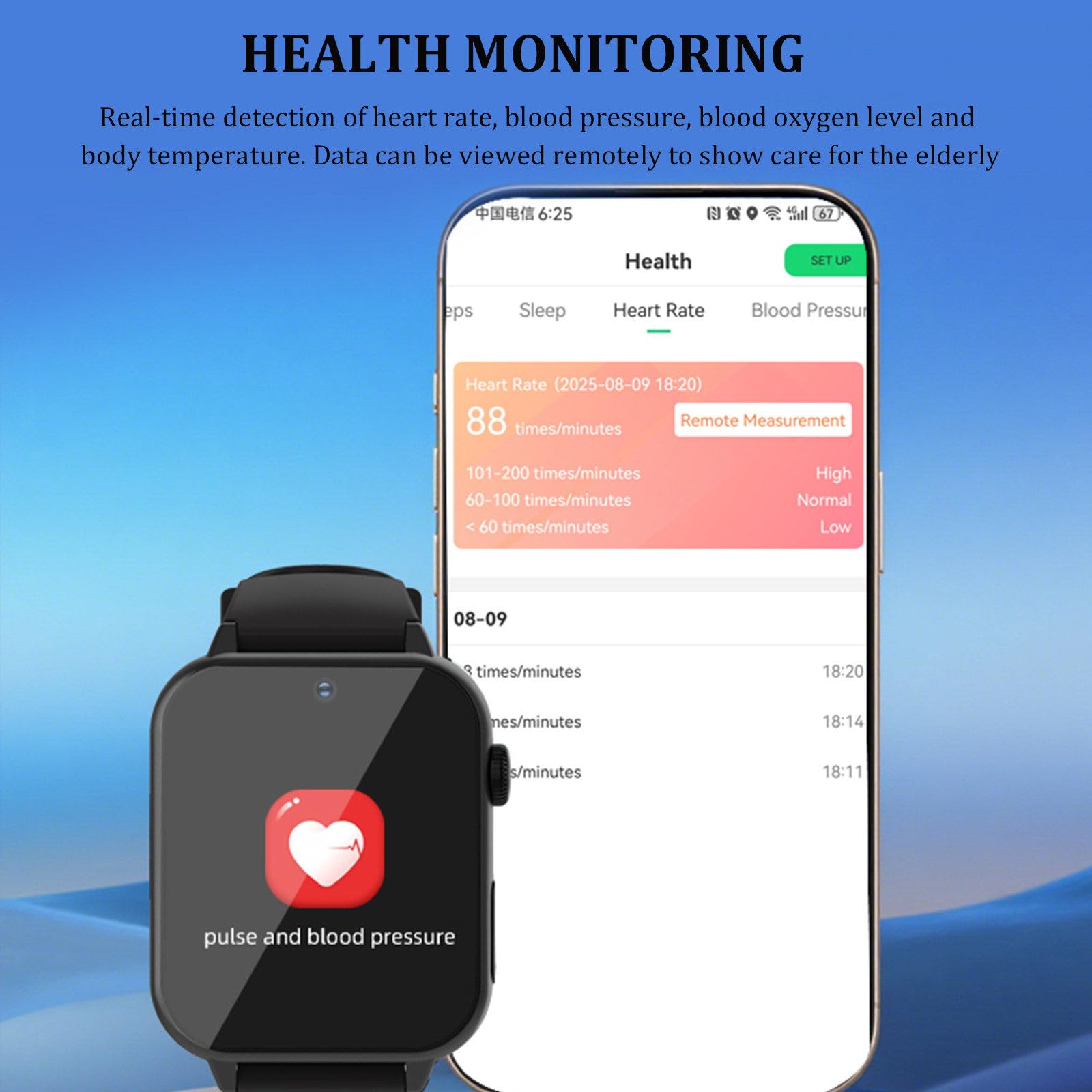 Montre Connectée avec Détection De Chute pour Seniors A