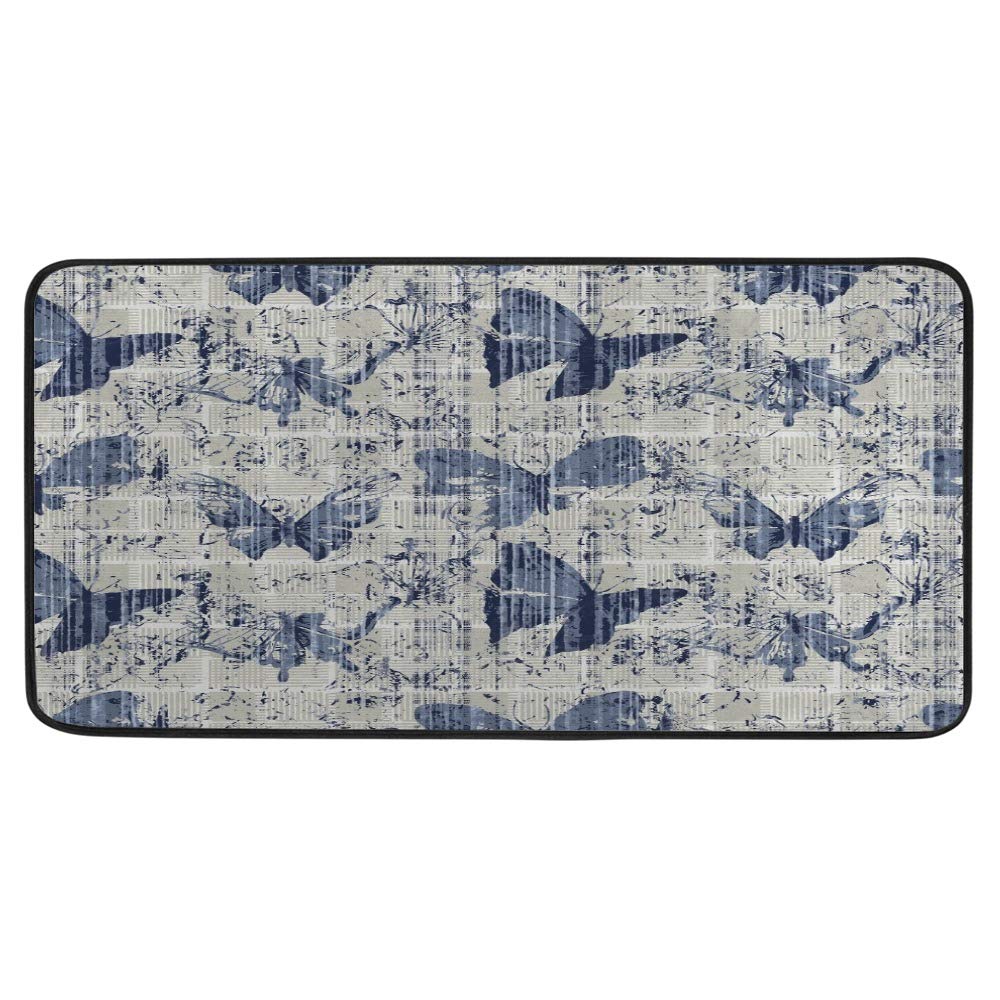 Tapis de cuisine rembourré vintage papillon pour un confort optimal au sol