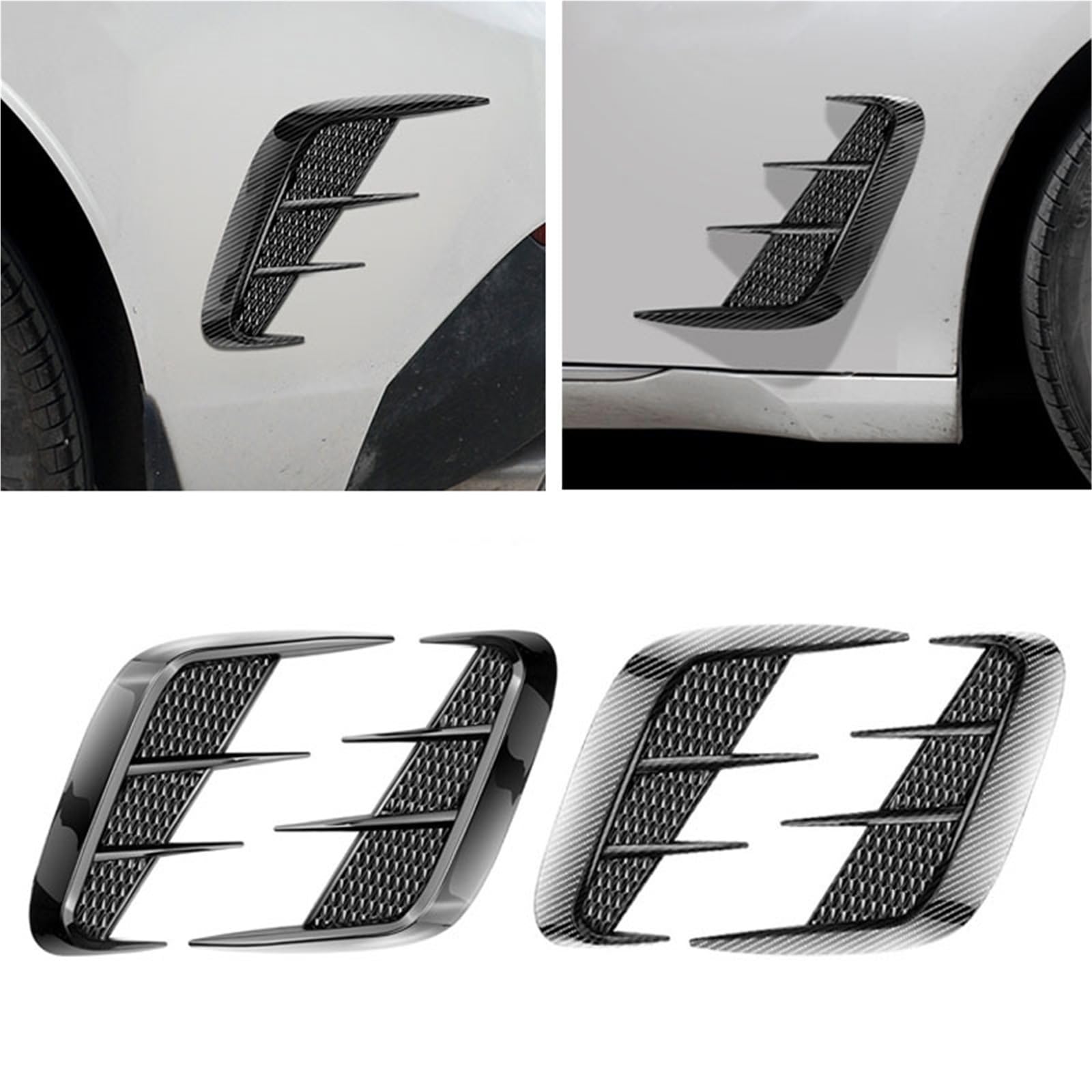 Naklejka na pokrywę wlotu powietrza z boku, błotnika i, zderzaka maski Auto Air Flow(Black)