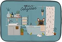 Vista 101 de Caroline's Treasures CK7824DDM - Tapete absorbente para secado de platos con diseño de bulldog inglés, rojo y blanco, para encimera de cocina, 14 x
