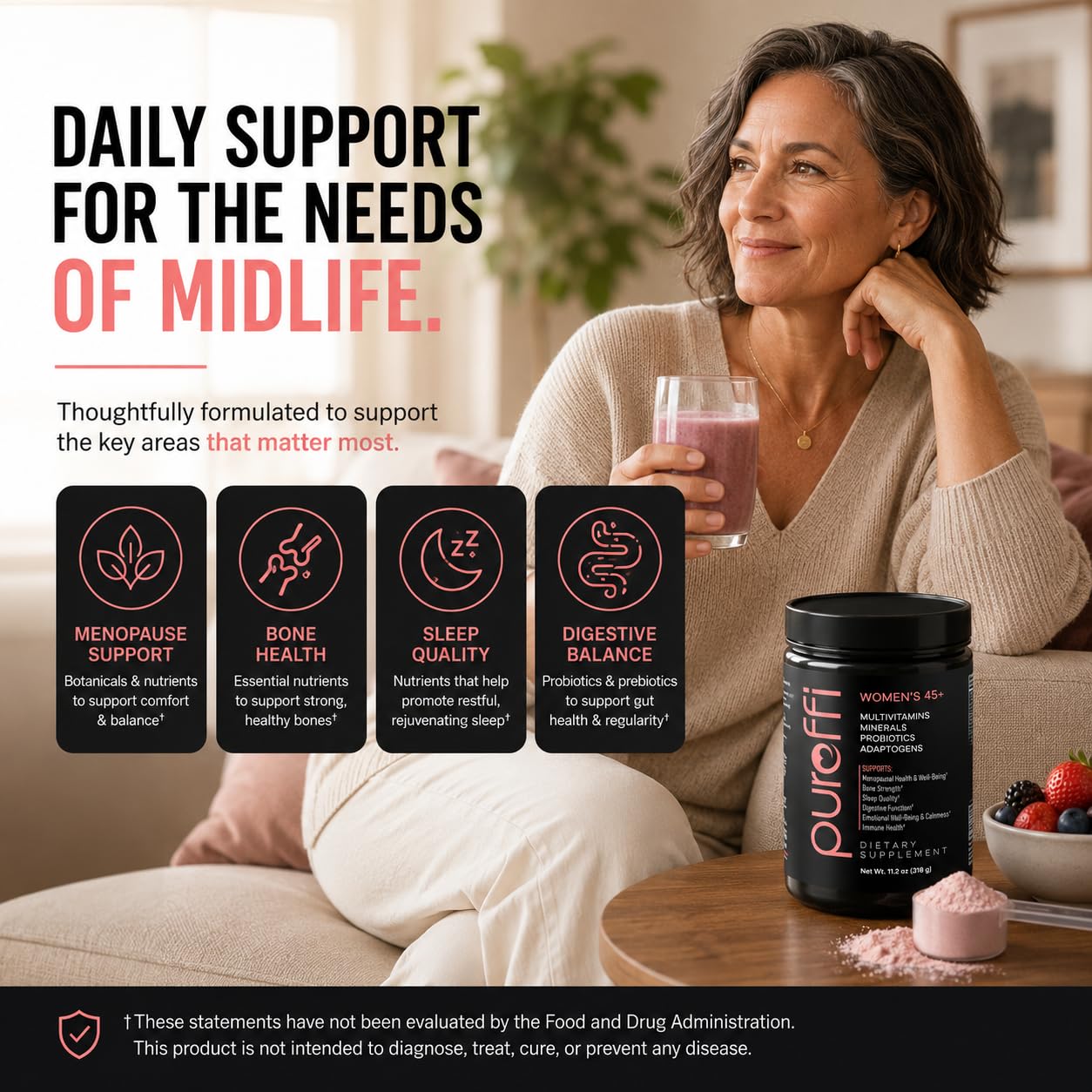 Women's 45+ Menopause Multivitamin Powder, Probiotics & Adaptogens — Amazon image 2