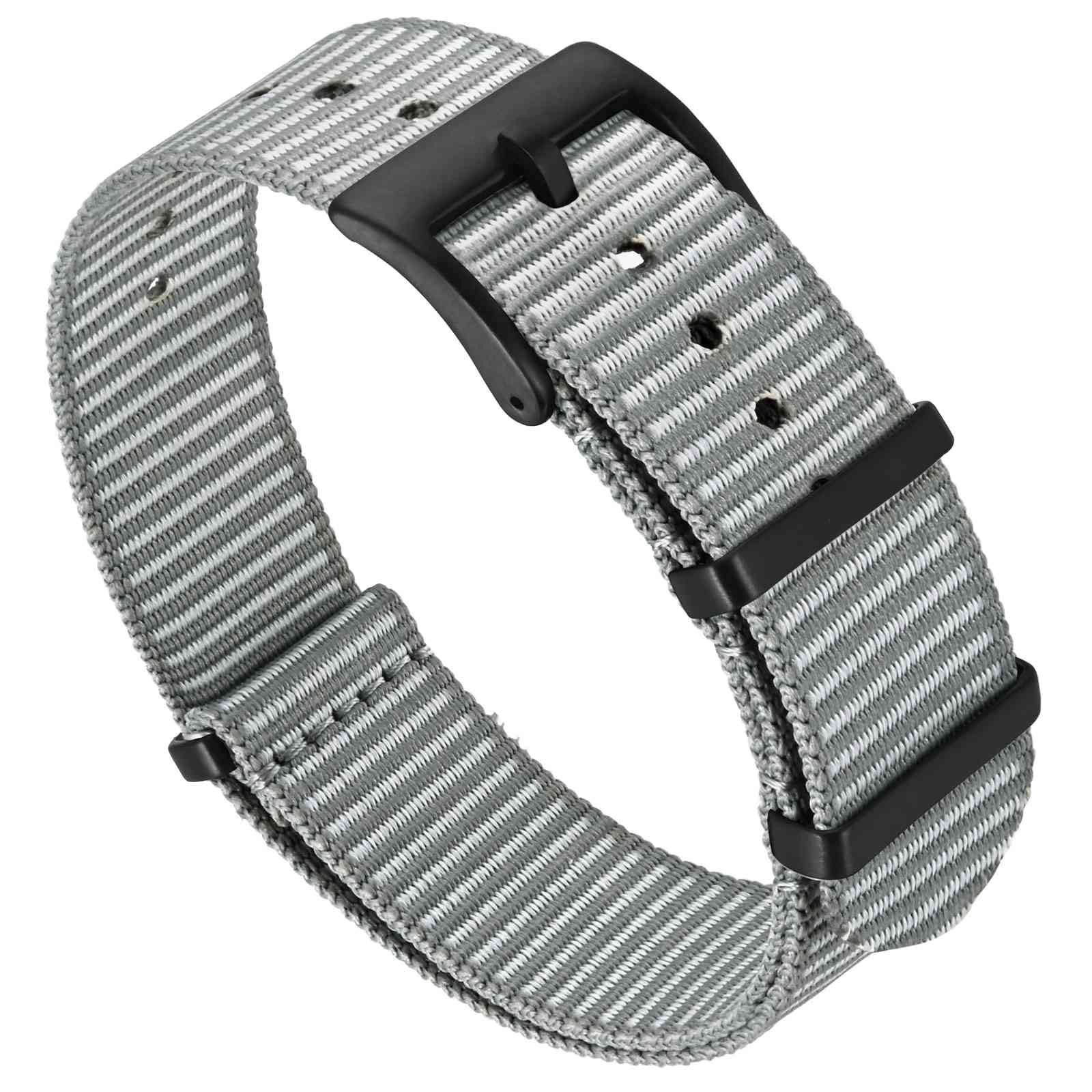Nylon Watch Bands Replacement Ballistic Military Sport Smart Watch Straps 18mm, 20mm, 22mm, Wristband for Men Women Stainless Steel