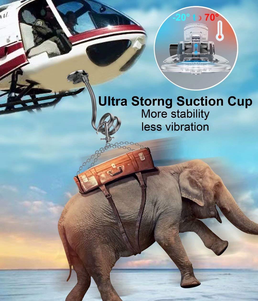 Windshield Car Phone Holder Mount, 13" Suction Cup Phone Holder for