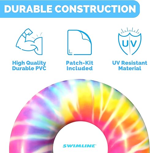 Miniatura 5 de SWIMLINE Original 90559 - Flotador de piscina en espiral para adultos y niños, tumbona flotante inflable de 38 pulgadas, flotadores de gran tamaño