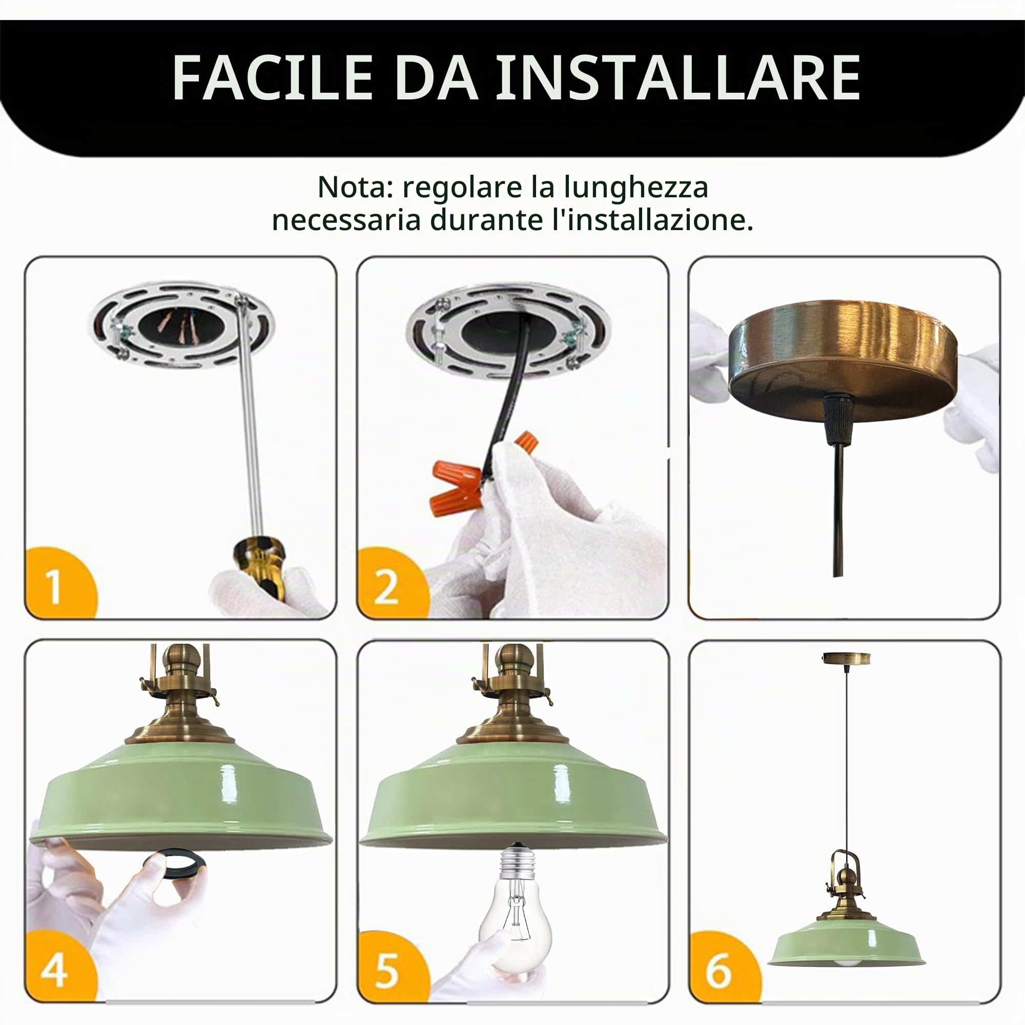 bamyum Asletl Lampada a Sospensione Industriale Vintage 41 cm Diametro, Lampadario Cucina Vintage, Lampadari Tavolo da Pranzo, Lampadario Camera da Letto Soggiorno, Lampada a Sospensione Menta Cucina
