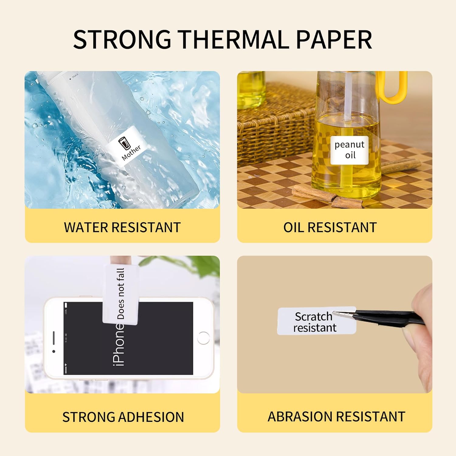 White Thermal Label Sticker for L7/L9/P50/M120/M110/M200/M220/221B Label Maker, 3 Rolls 1.57”x1.18”(40x30mm) Business Shipping Address Logo Jar Barcode Thermal Sticker Paper Waterproof Oilproof - Image 4