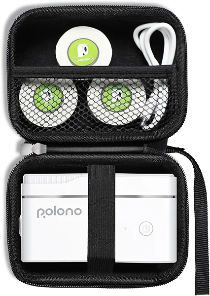 POLONO Genuine Label Printer Case for P31S & L1-A Label Makers, Hard Carry Case for Portable Sticker Printer, Black