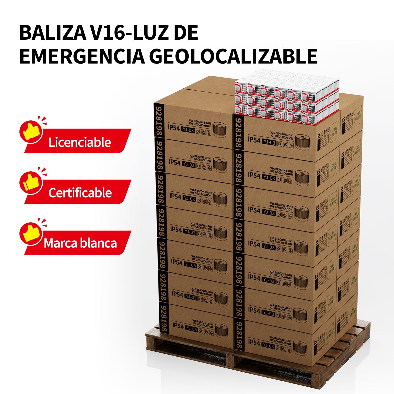 luz de emergencia V16,certificada y homologada por la DGT3.0, con funcionalidad de geolocalización IoT versión 3.0, incluye SIMs datos para 12 años y batería, cumple con la normativa de 2026 (2, gris)