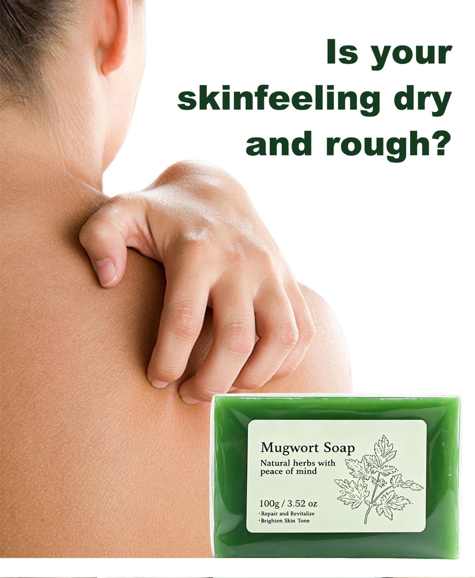 Natürliche Beifuß Seife, Beifuß duftende natürliche Öl Seife Extrakte Dusche,Tiefenreinigung Seifen Frauen Männer,die Reinigung Bad, moisturizing, handgemachte Bar mit dichten Schaum (8pcs)