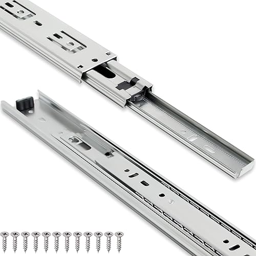 TOUCH Diapositivas para cajones (6 pares, 12 pulgadas, 11.811 in) de extensión completa, rodamiento de bolas de montaje lateral, 3 pliegues, rieles