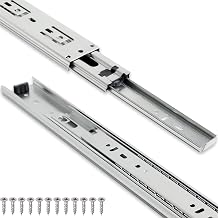 TOUCH Drawer Slides 1 Pair, 16 Inch 400mm Full Extension Side Mount Ball Bearing 3 Folds Metal Rails Track Guide Glides Runners Heavy Duty Drawer Dresser Kitchen, 75 LB Capacity