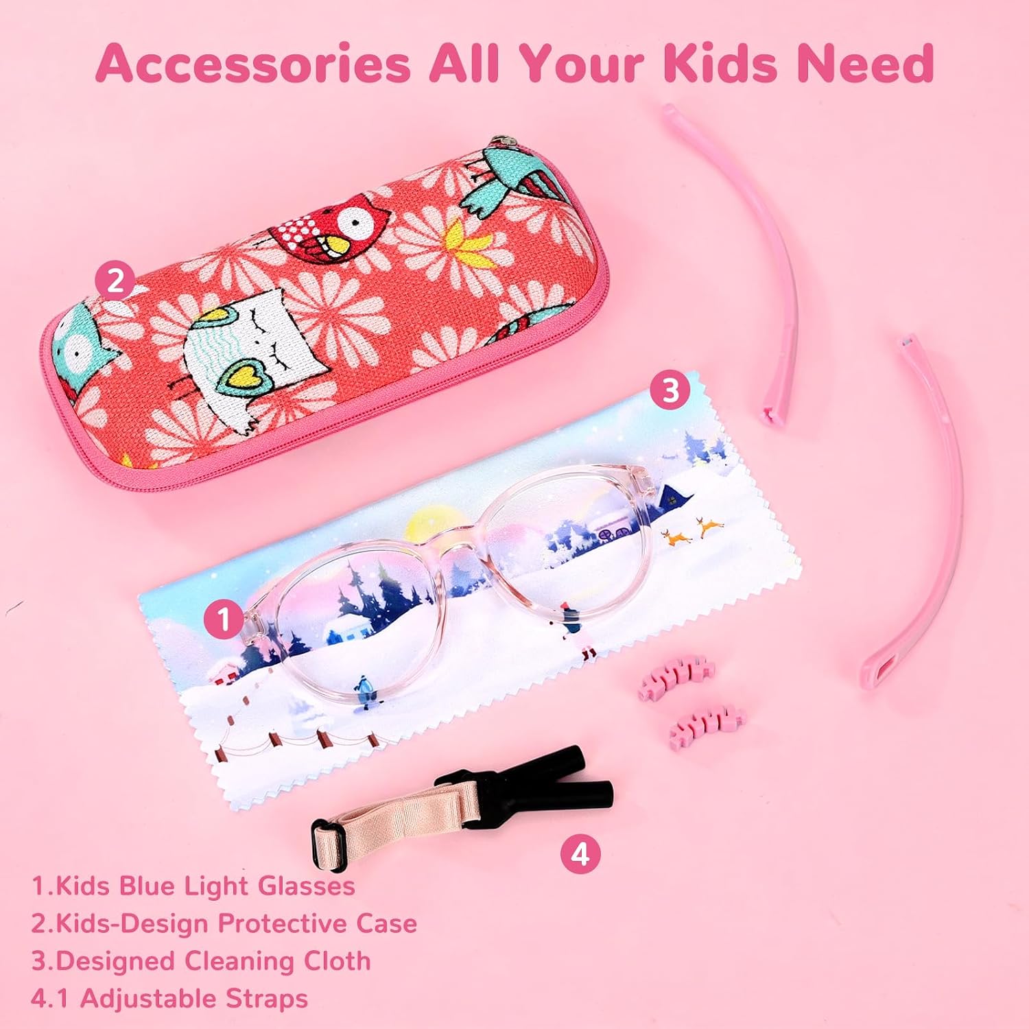 Kids Blue Light Blocking Glasses, TR90 Ultra-Light Flexible Round Frames for Boys Ages 6+, Shatter-Resistant Lenses