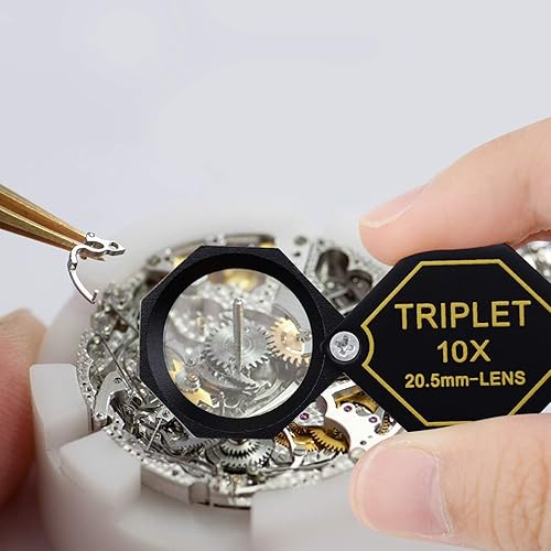 Miniatura 2 de 10 lupas para joyería, lupa de 0.807 in, lente trillizo, cristal óptico, herramienta de aumento de gemas de bolsillo para joyero, filatelista de