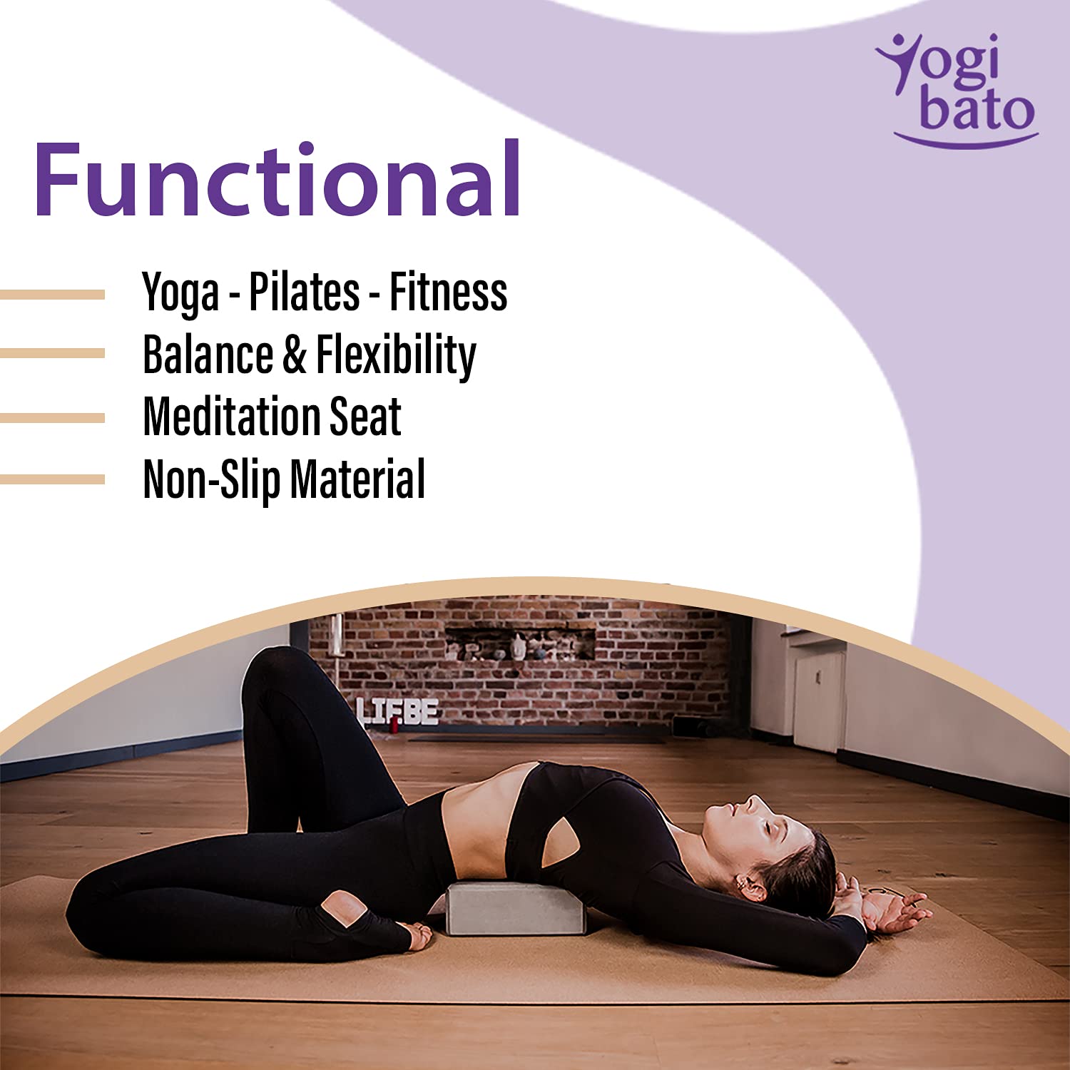 Blocchi Yoga In Eva 2 Pezzi - Viola, Ecologici E Pratici Per Allenamento E Stretching