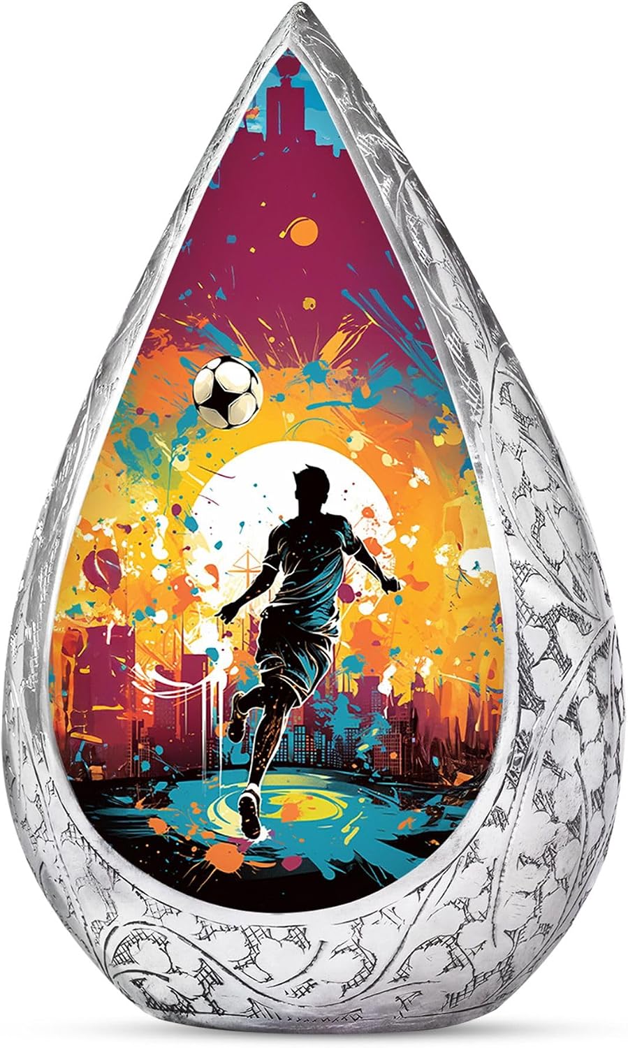 Football Player Funeral Urns for Adult Ashes Men and Women - Colorful Containers for Ashes Cremation 3 Inch - Burial Small Sun Adult Urn - Drop Cremation Urns for Men