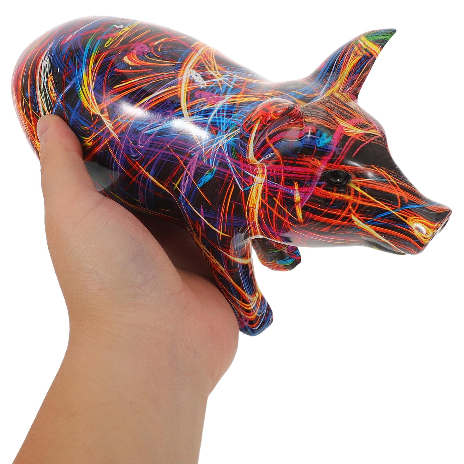 Toyvian Statua di Maiale Scultura Animale da Collezione in Resina Colorata e Decorativa per Mensole e Arredamento Casa, per Appassionati e Collezionisti
