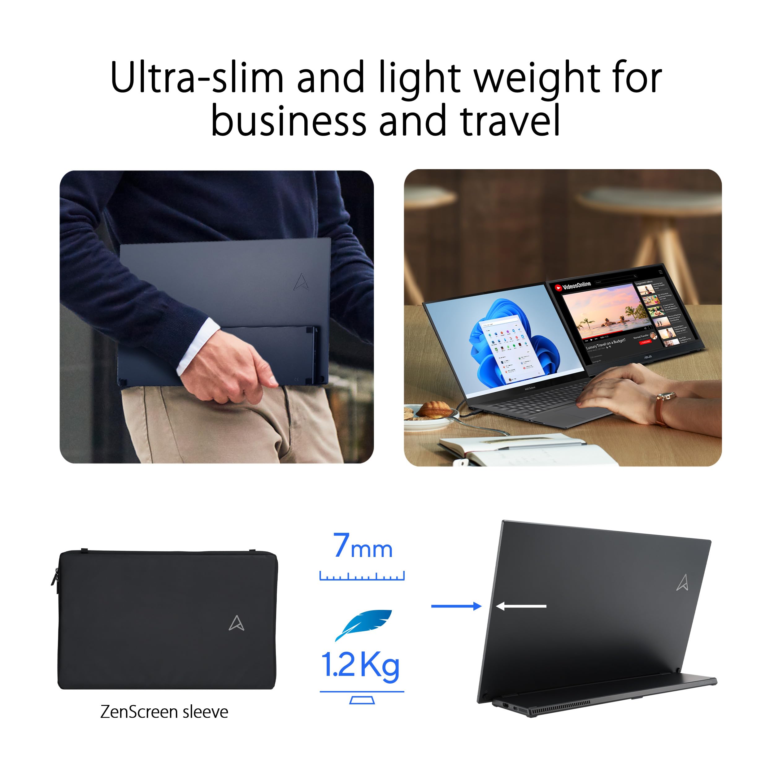 Amazon.co.jp: ASUS ZenScreen MB16QHG Portable Monitor, 16