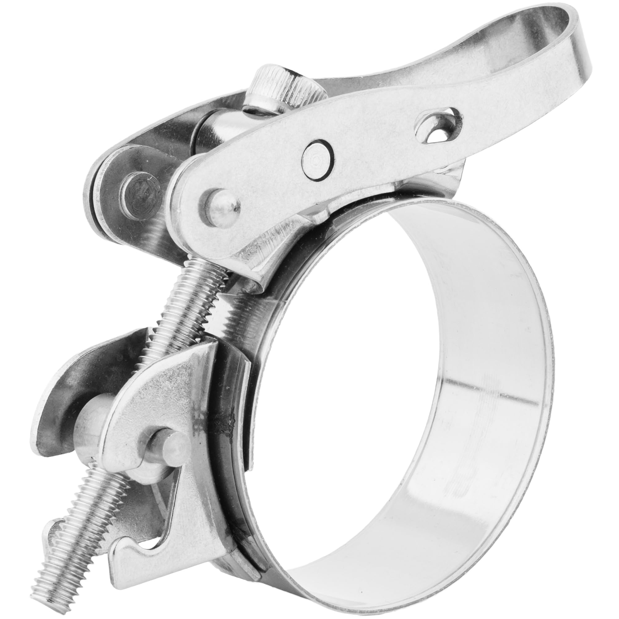 Boltza Quick-Release Lever Hose Clamp SS304 - Heavy Duty Worm Drive Adjustable Stainless Steel Clip (50mm)