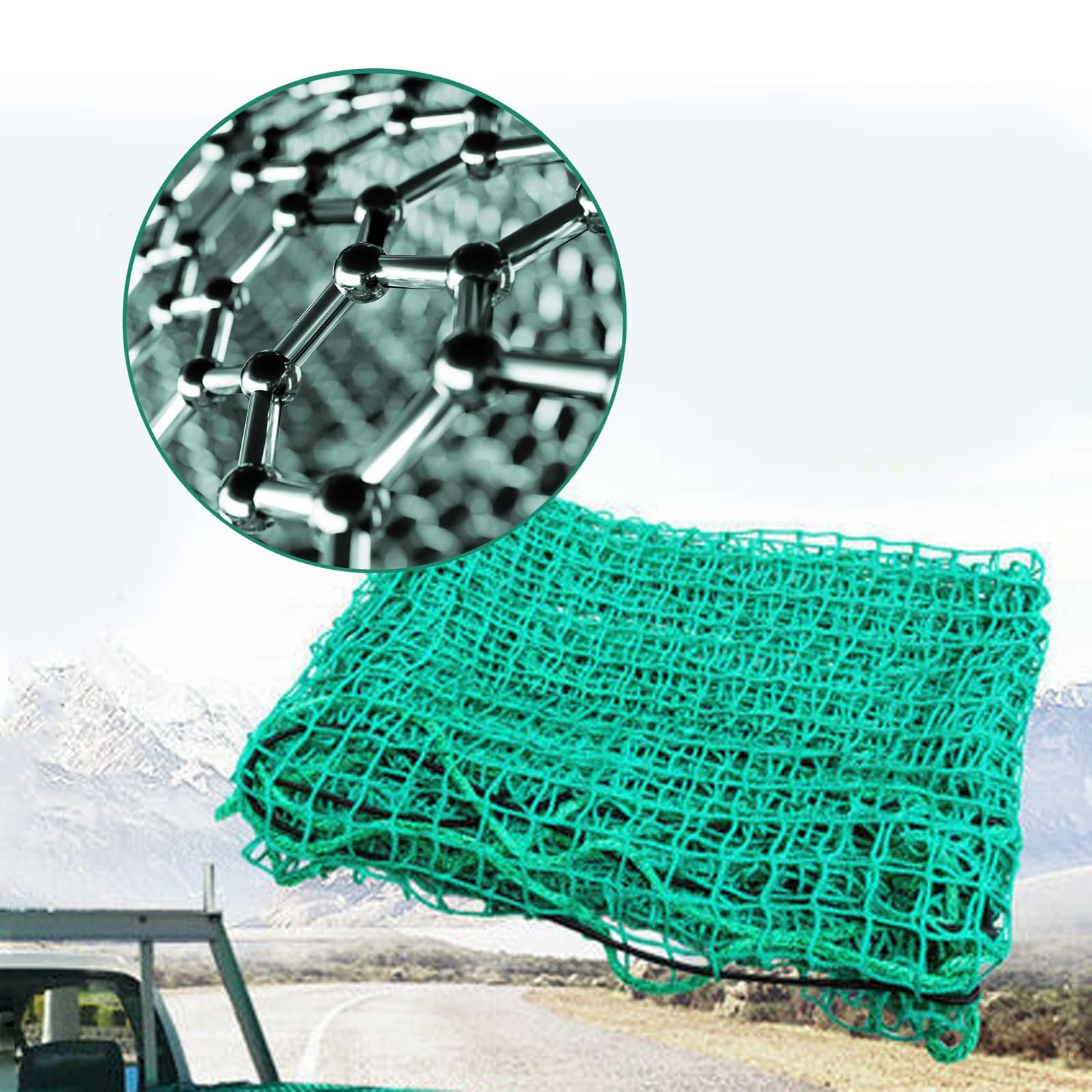 WANGCL Rete per rimorchio da 2,2 x 3 m con Rete di Fissaggio del carico in Gomma Elastica per Accessori per rimorchi per Auto