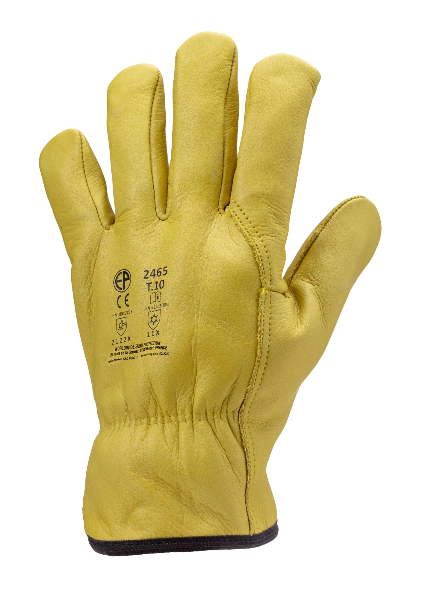 Coverguard - Gants anti froid jaune fleur vachette fourrés EUROWINTER FINLANDE (Pack de 12)