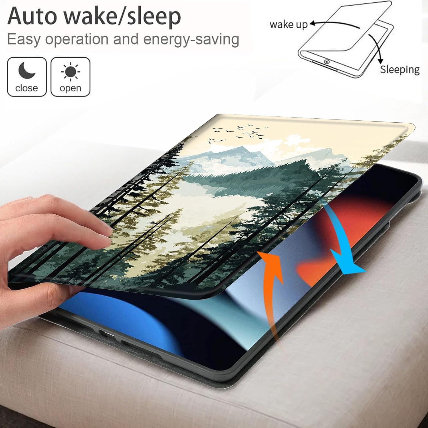 Bxgolkgd Tablet Case for Samsung Galaxy Tab S11 11 Inch 2025 Model (SM-X730/X736B),Shockproof Stand Cover with Heat Dissipation,Auto Wake/Sleep Function,Forest Landscape image 3