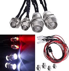 6 Kit Luci Led 2 Bianca 2 Rosso 2 Per 1/10 1/8 Scx10 D90 Rc Car - Foto 9