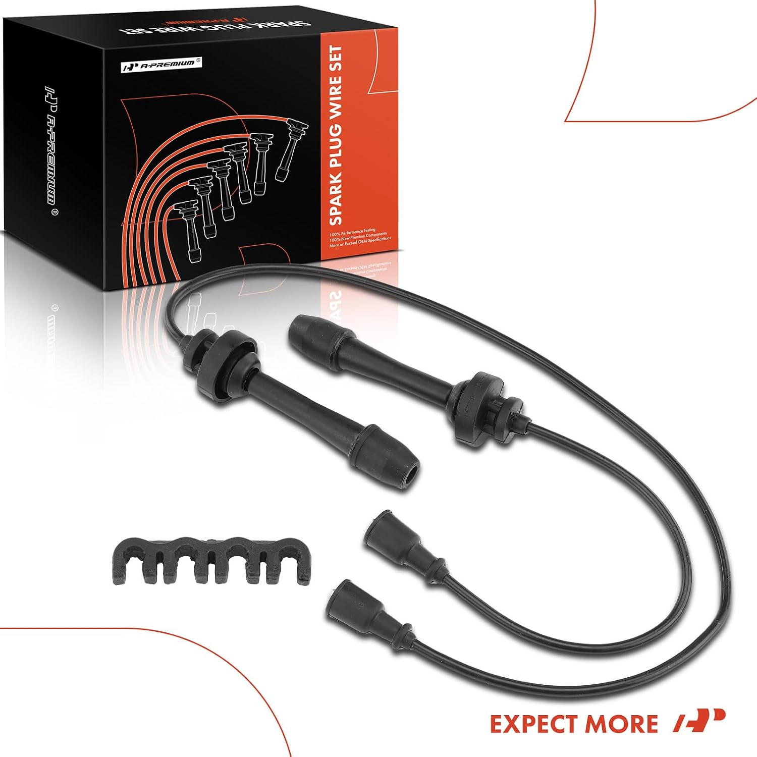 A-Premium Ignition Spark Plug Wires Set of 2 Compatible with Mazda Protege 2001-2003, Protege5 2002-2003, L4 2.0L Naturally Aspirated