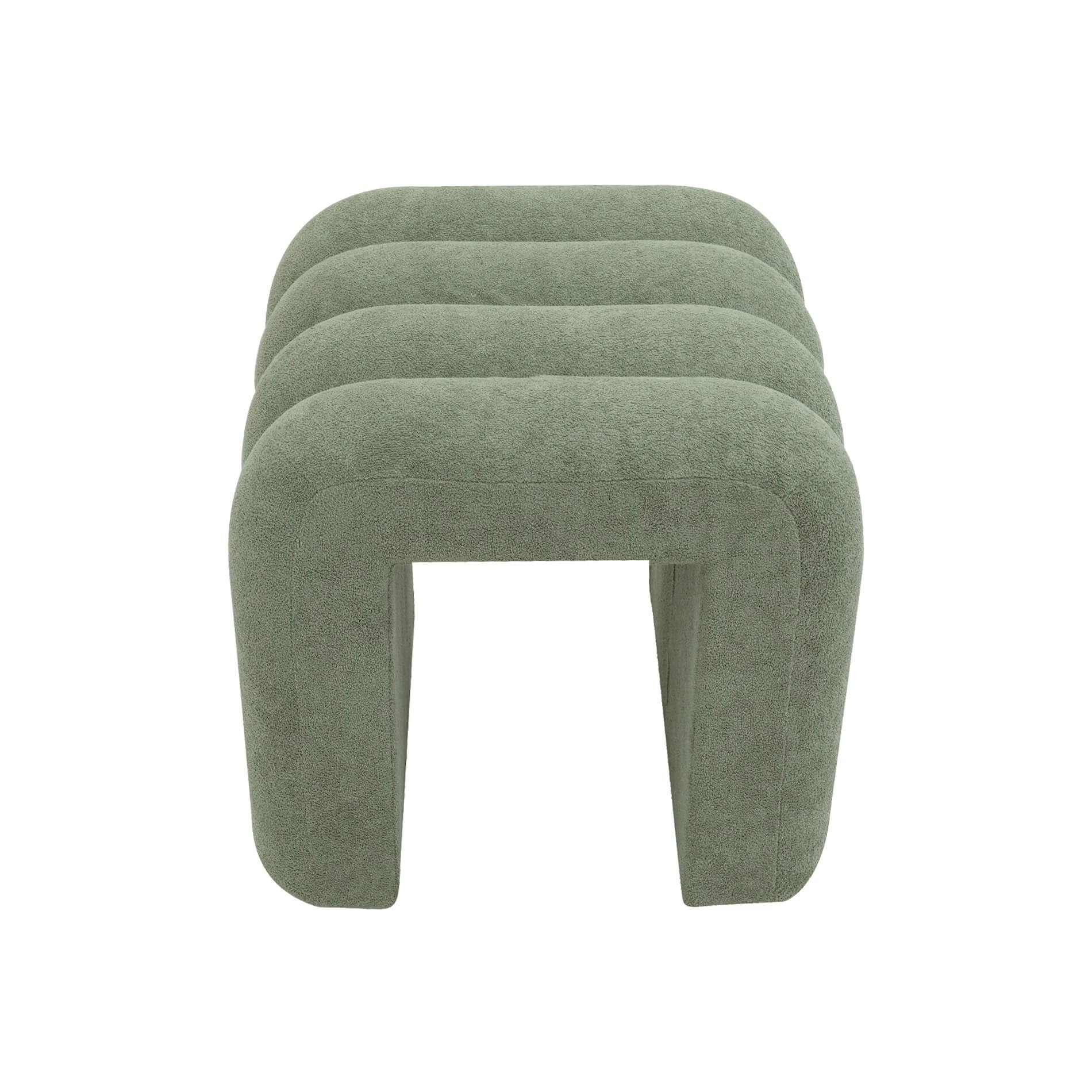 Rebecca Mobili Set 2 Moderne Fußstützen, Niedrige Pouf Hocker, Dunkelgrün, Polyesterstoff MDF, Wohnungsdekoration, für Sofa - Maße HxBxT: 40 x 38 x 40 cm - Art. RE7062