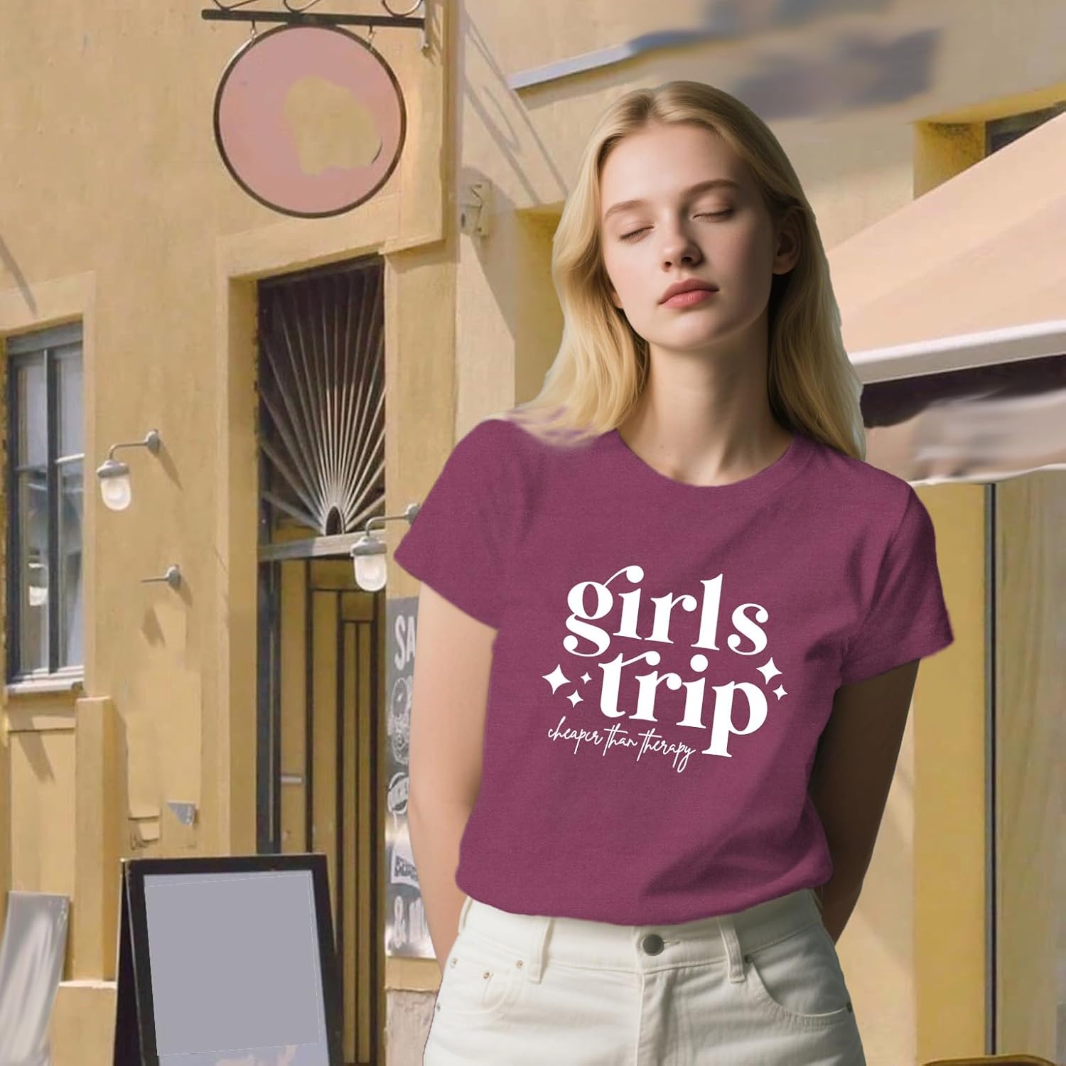 Girls Trip Shirts for Women Travel Besties Tshirt Trip Cheaper Than Therapy Tee Tops - Image 3
