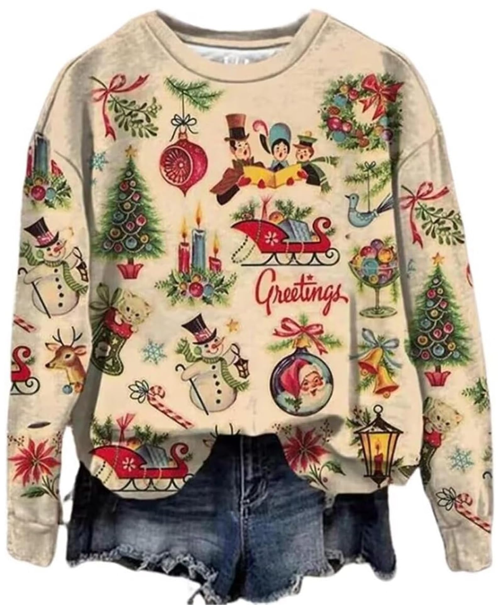 Locker.Ink | Discover the Top 10 Women's Christmas Sweaters for 2025 GREFLYING Vintage Christmas Sweatshirt
