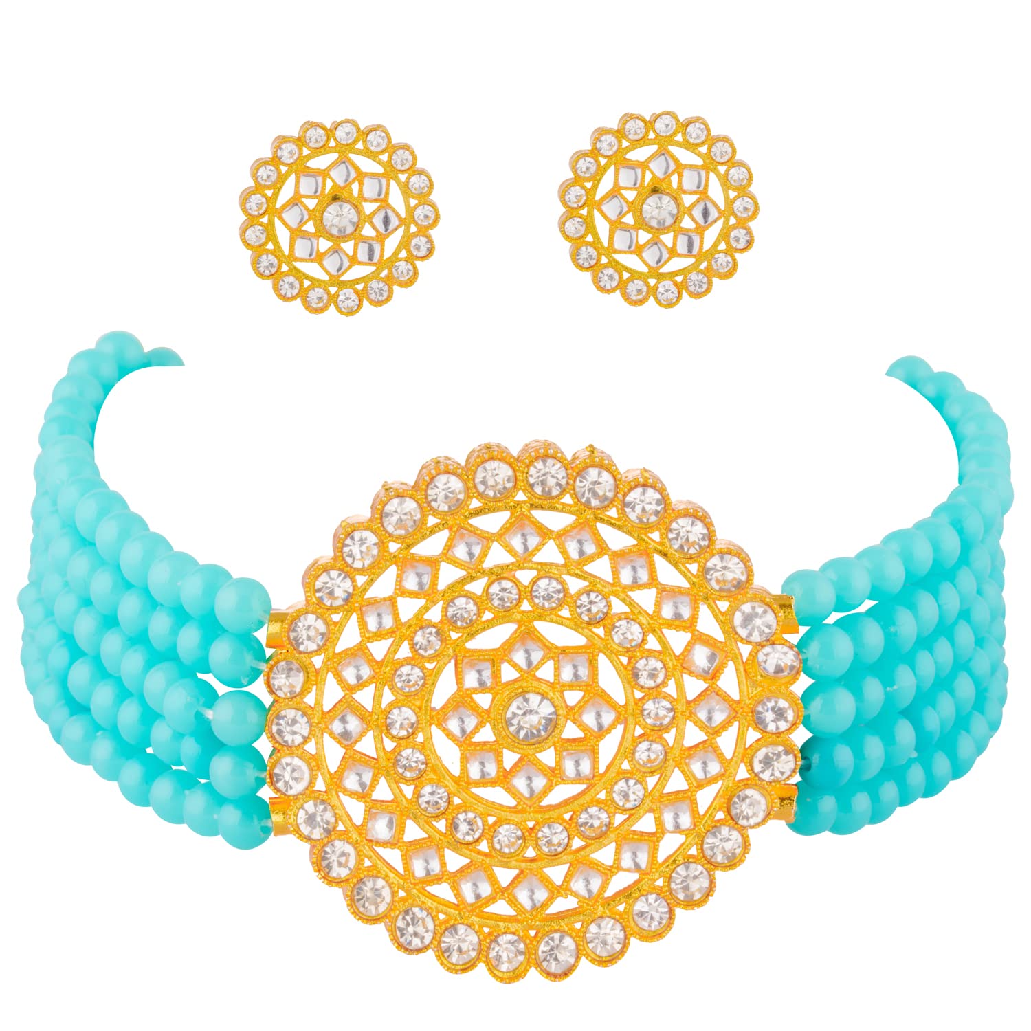 Shop4Dreams Pearl Kundan Choker Necklaces Jewelery/Imitation Sets/Jualry/Jwellry Set/Jewellery Set For Women (Sky Blue) (B09Y1PGCCN) Amazon Price History, Amazon Price Tracker