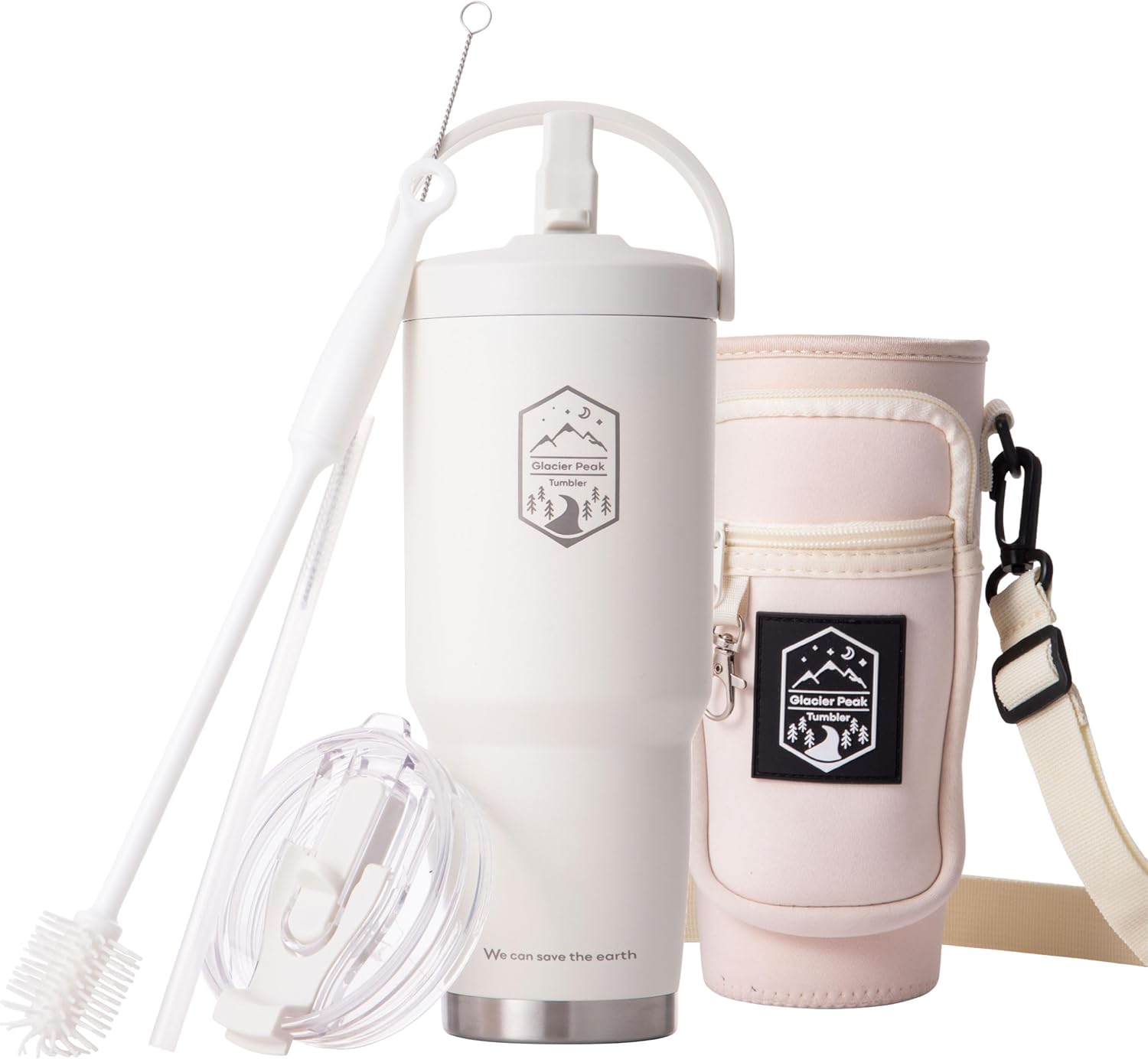 30 oz Insulated Tumbler & water bottle holder- Large Capacity Coffee Travel Mug - Spill-Proof Lid - Travel Coffee Tumbler - Durable Stainless Steel - Ideal for Work, Outdoor, Commute