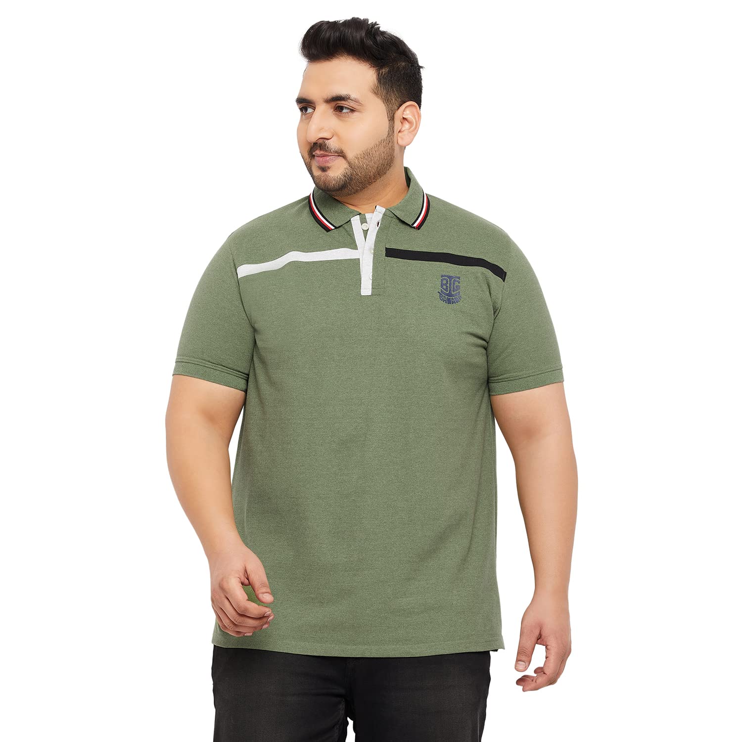 Plus Size Men's Regular Fit Polo Tshirt-image-20