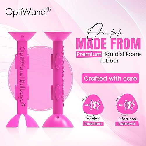 Miniatura 2 de Bullseye Pink - Herramienta de extracción e inserción de lentes de contacto suave, portátil, grande, de goma de silicona, dispositivo de inserción y