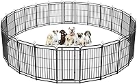 Vista 19 de Corralito resistente para perros: 12 paneles de acero de 47 pulgadas de altura, tubo de acero cuadrado con barras transversales reforzadas, valla