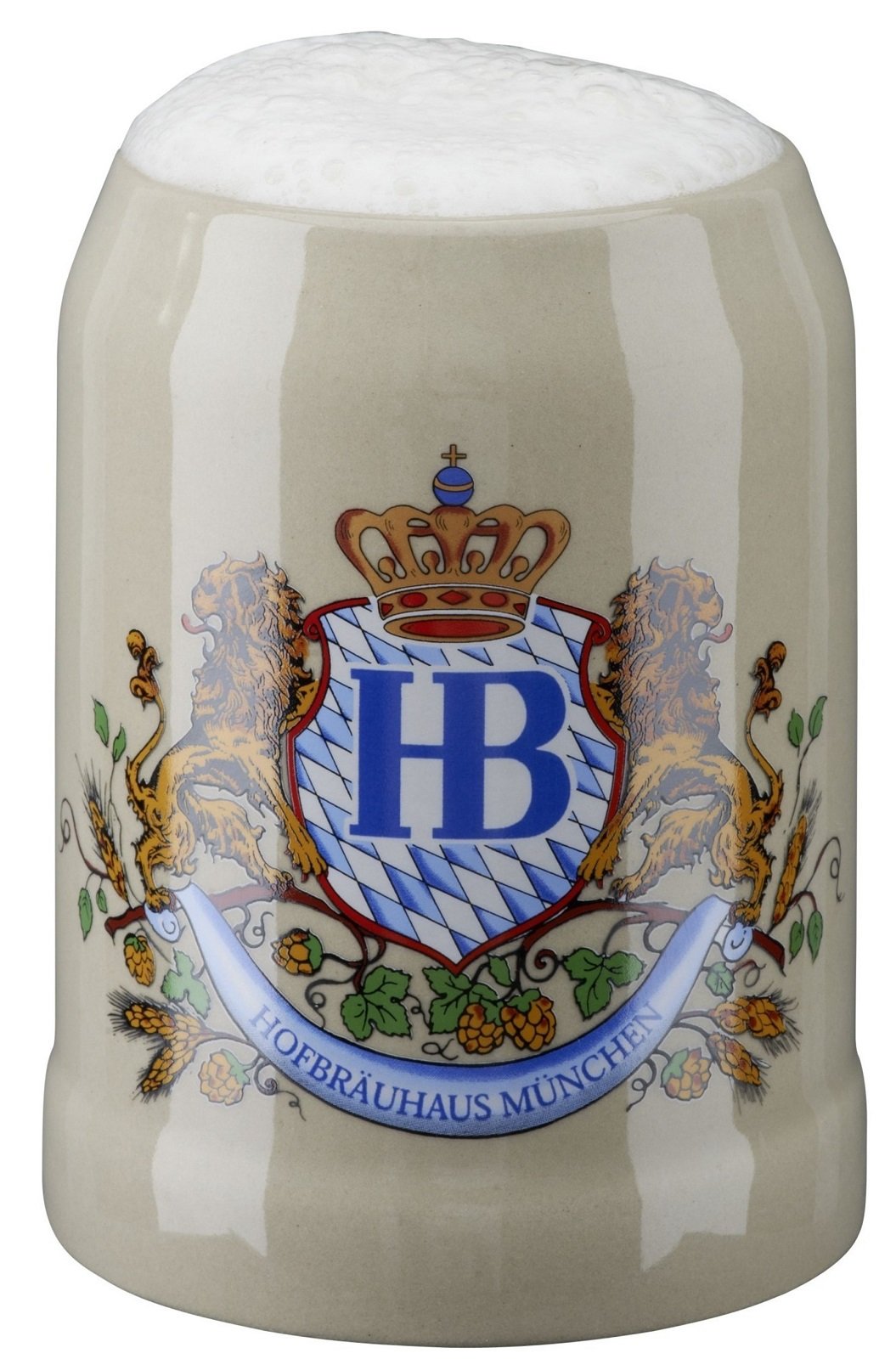 Hofbrauhaus Munchen Munich Lion Crest Stoneware German Beer Mug .5 L