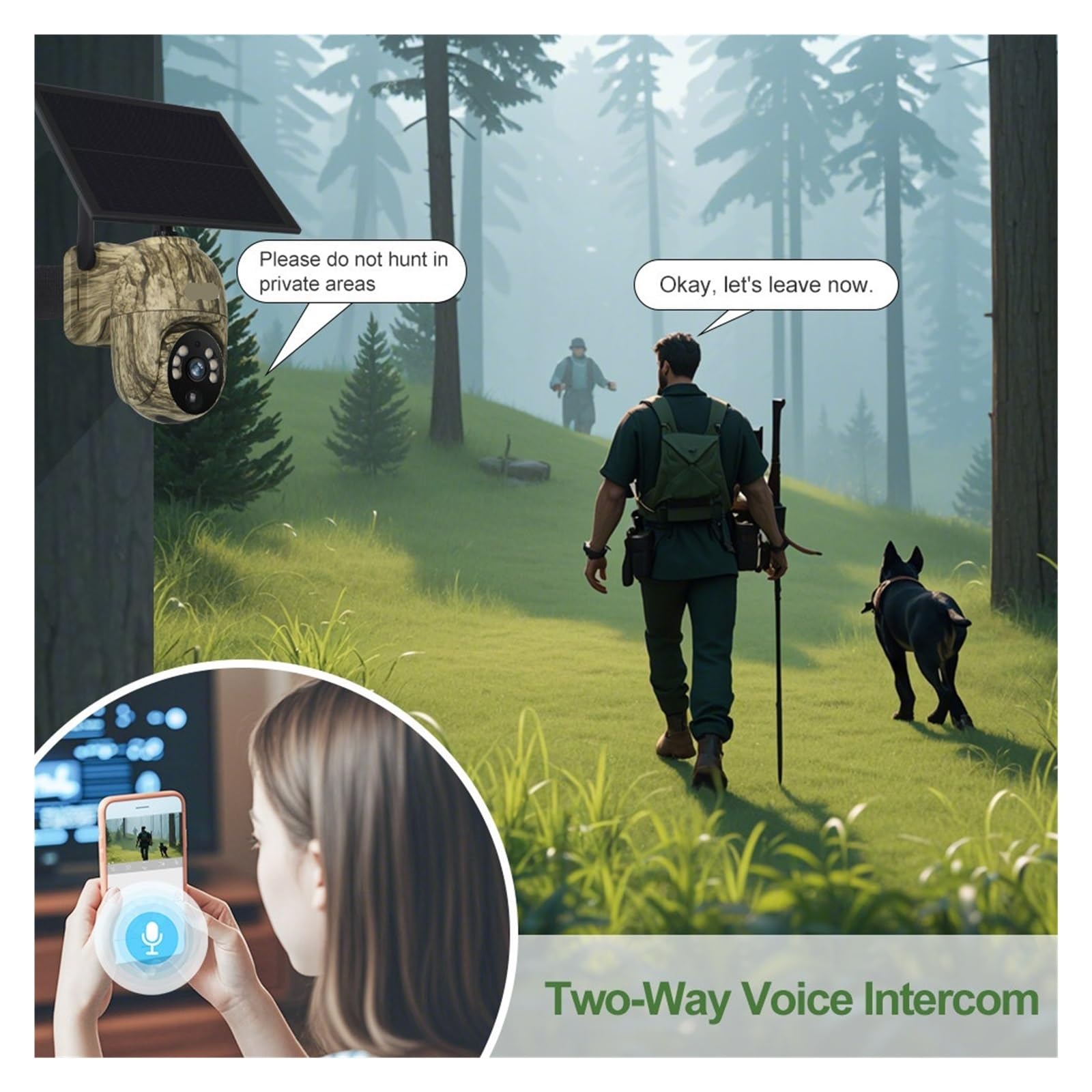 Telecamera PTZ Solare 4G WiFi 2K Sicurezza Esterna | Vista Live 360°, Corpo Mimetico, Alimentazione Batteria Per Monitoraggio Fauna Selvatica(4MP WIFI Add 128G)