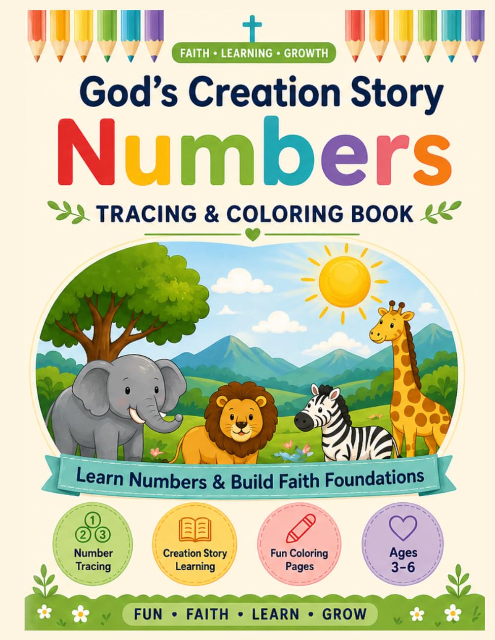 My First Bible Numbers Workbook: Learn to Count with God’s Creation | Tracing & Coloring Book Ages 3–6 | Christian Preschool Learning (My First Bible Learning Series)