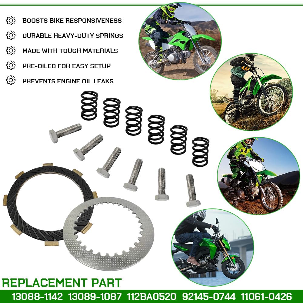 Clutch Kit Heavy Duty Springs & Gasket for Kawasaki KLX110 KLX110L CHF DHF Z125 Pro BR125 SE JHF 2002-2022