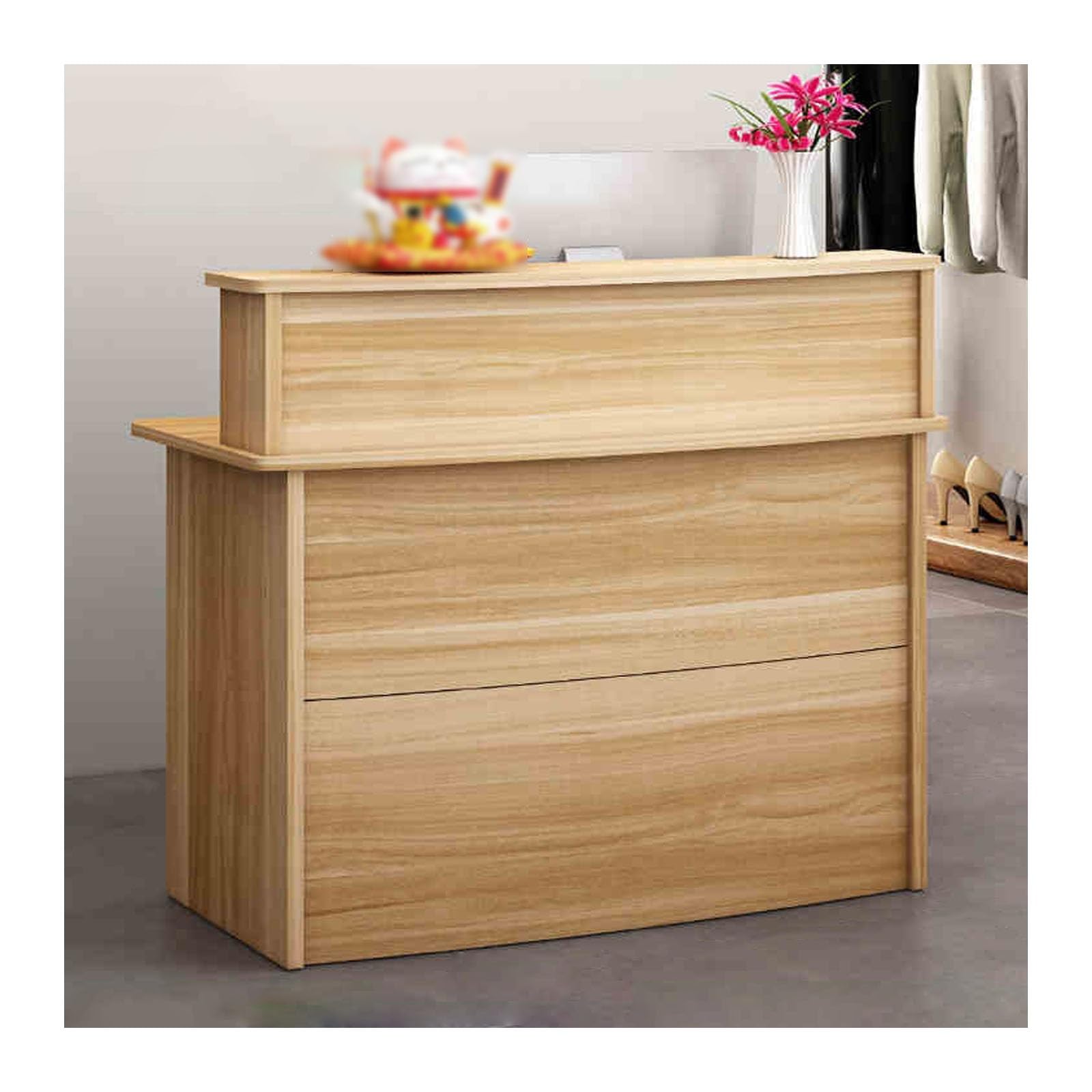 Banco per ricevimenti e casse in legno per uffici, hotel, saloni, 100 cm, ideale per servizio clienti e reception
