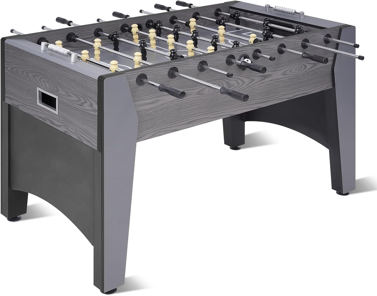 54/58 Inch Foosball Table, Full Size Competition Soccer Game Table for Adults & Kids, Heavy-Duty Indoor Arcade Table for Game Rooms & Parties (Black)