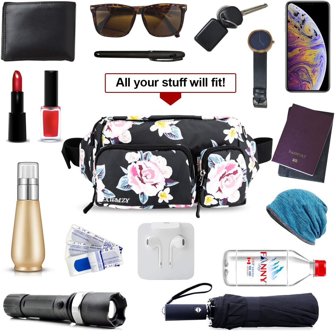 CXWMZY Fanny Packs For Women & Men, Waist Bag Hip Bum Bag Strap Extension Large Capacity Easy Carry Any Phone Passport Wallet for Outdoors Workout Traveling Casual Running Hiking Cycling Dog Walking - Image 5