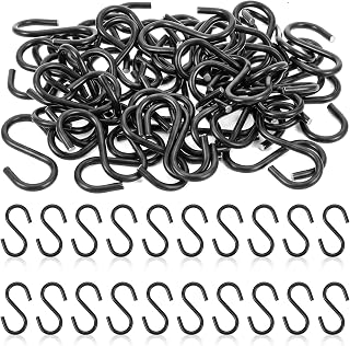 50PCS Small S Hooks, 1 Inch Mini Metal S Hooks for Hanging(Black) | Stainless Steel S Shaped Hooks for Hanging Christmas Ornaments DIY Crafts Jewelry Key Chains and More